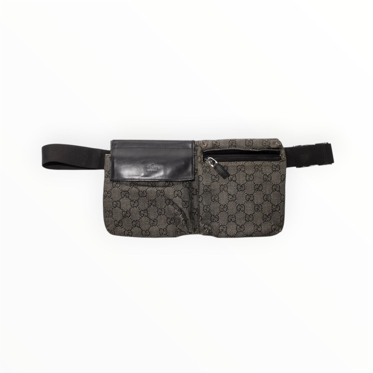 A Vintage Gucci GG Canva Belt Bag