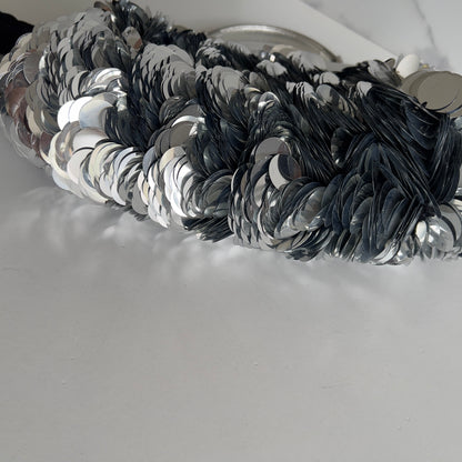 Fendi Silver Big Paillettes Small Size Peekaboo