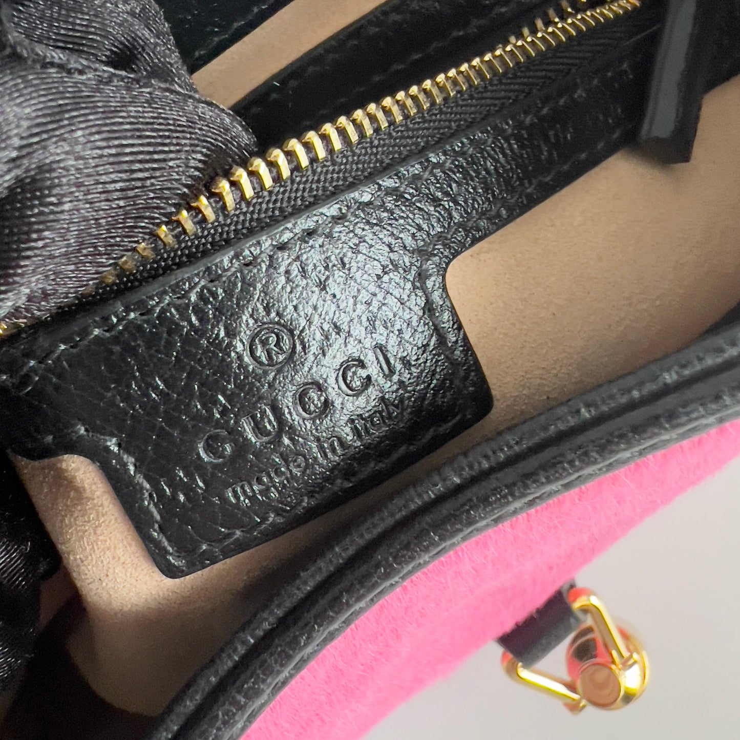 Gucci Calf Hair Dollar Calfskin Jackie 1961 Hobo Pink Black Small Size