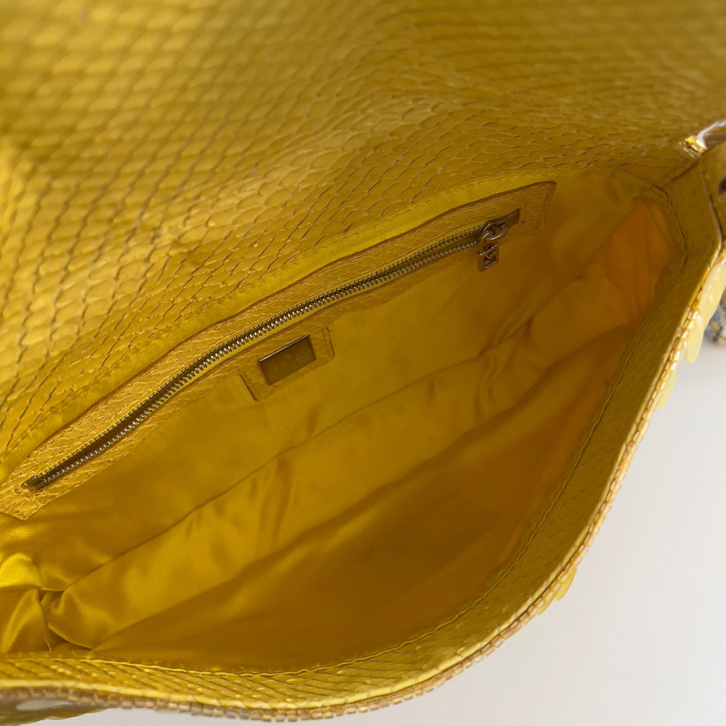 Vintage Fendi Yellow sequin Baguette