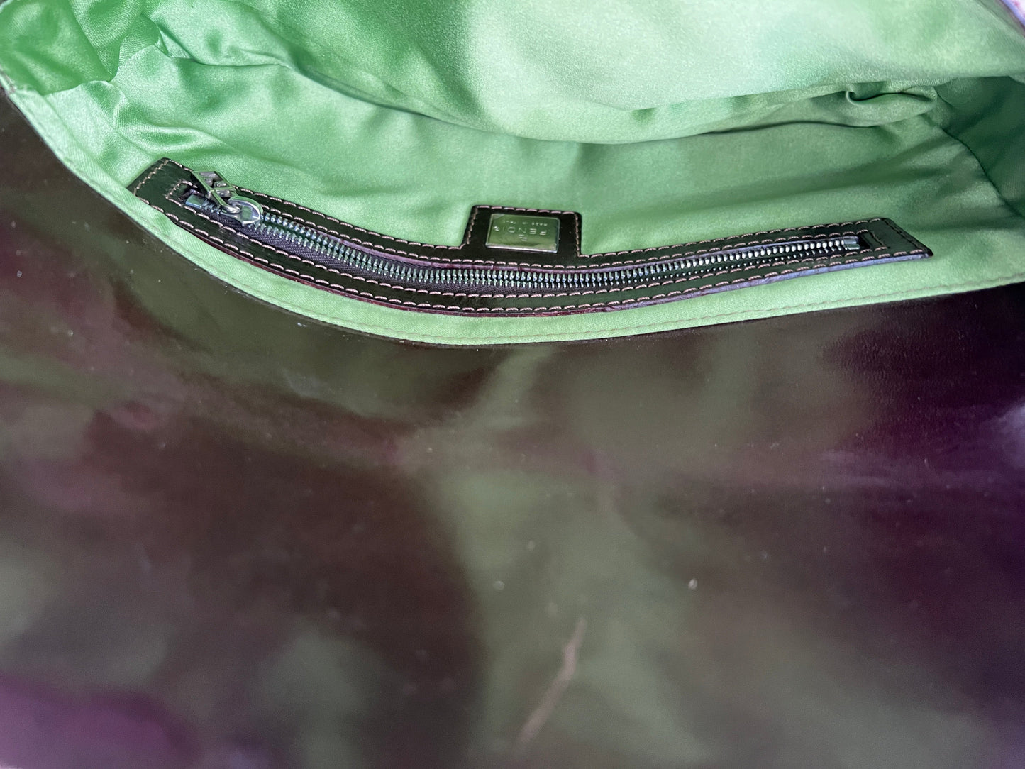 Pre-Owned Fendi peach pink sequin baguette Shoulder bag