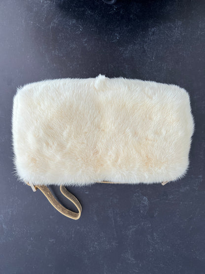 Fendi natural white mink fur baguette