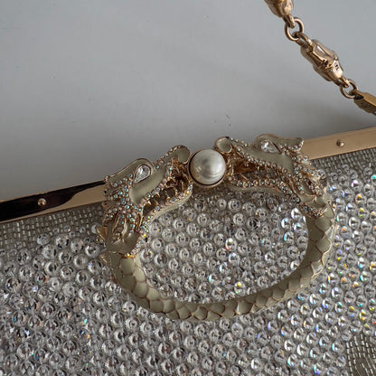 Vintage White Gucci Beaded Fringe Clutch by Tom Ford 2004