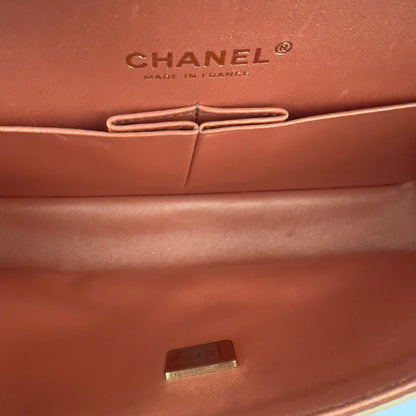 Chanel Metallic Lambskin Quilted Medium Double Flap Golden