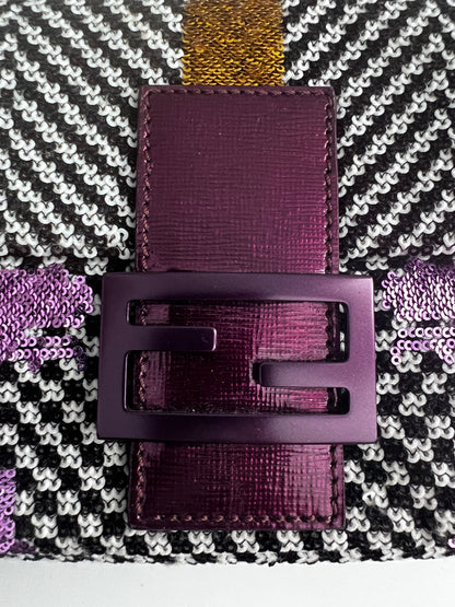 Fendi colorful sequin tweed baguette