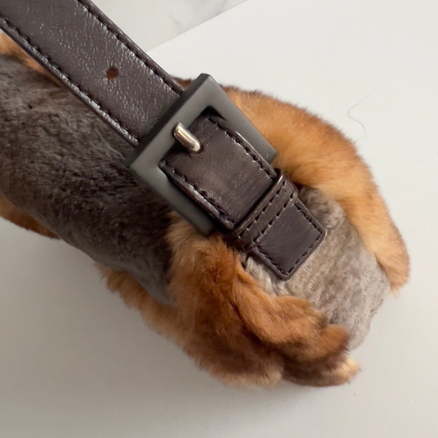 Vintage Fendi Brown & Gray Fur Baguette