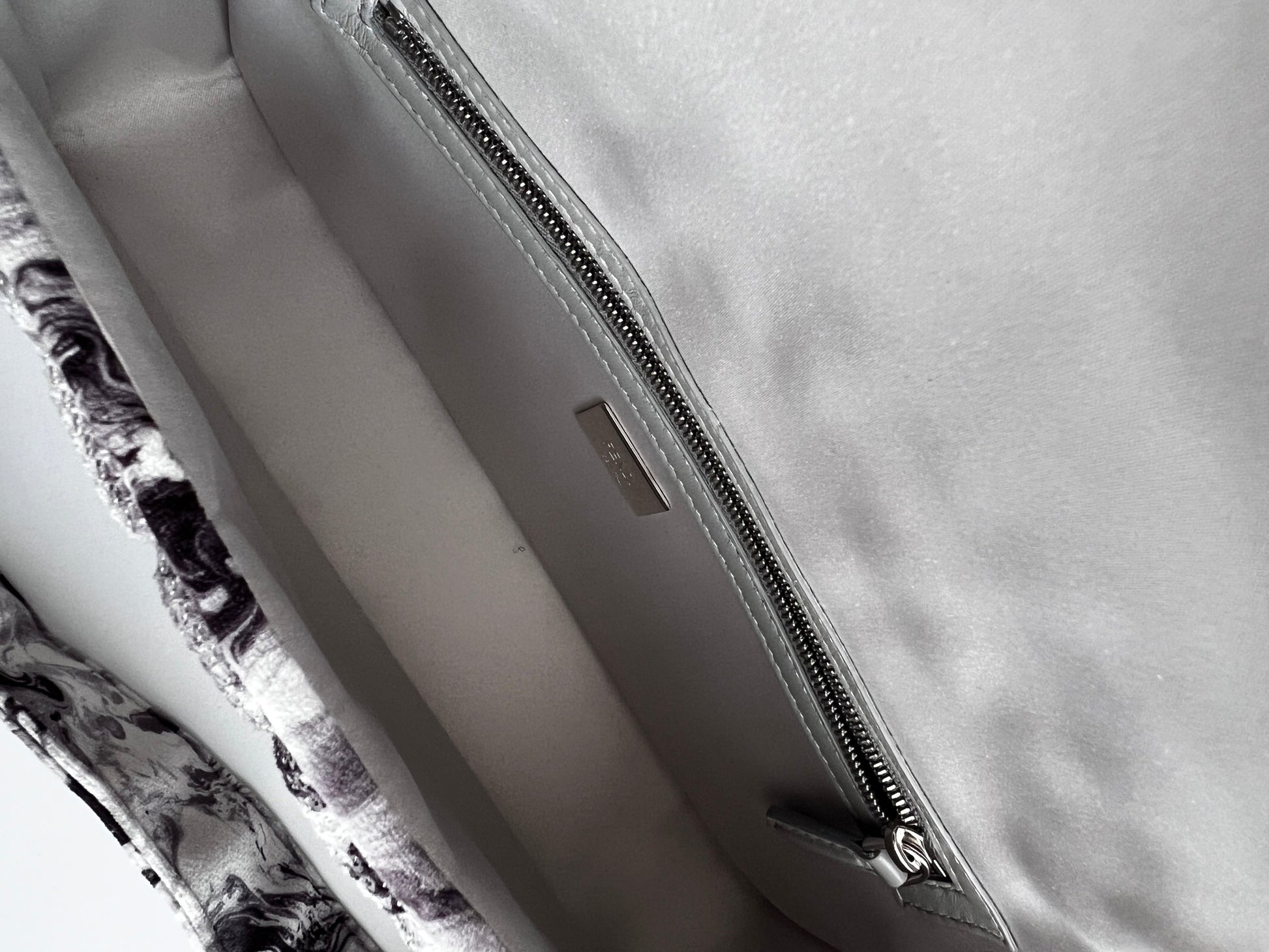 Fendi marble print sequin magnetic buckle baguette