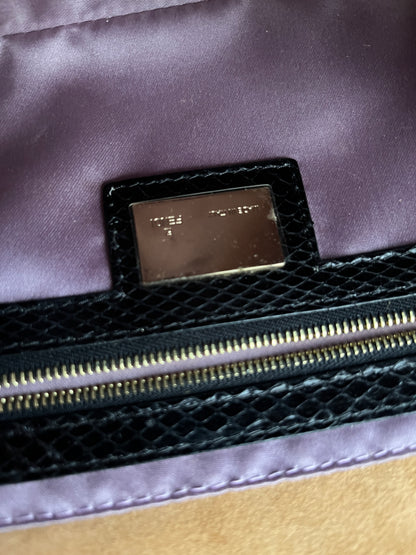 Fendi Raffia Floral Embroidered Baguette Bag