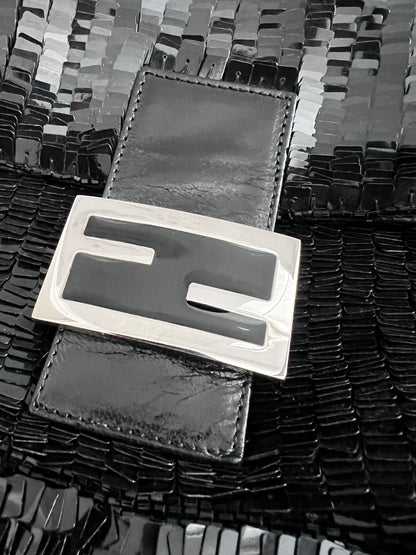 Fendi Black sequin Mamma baguette