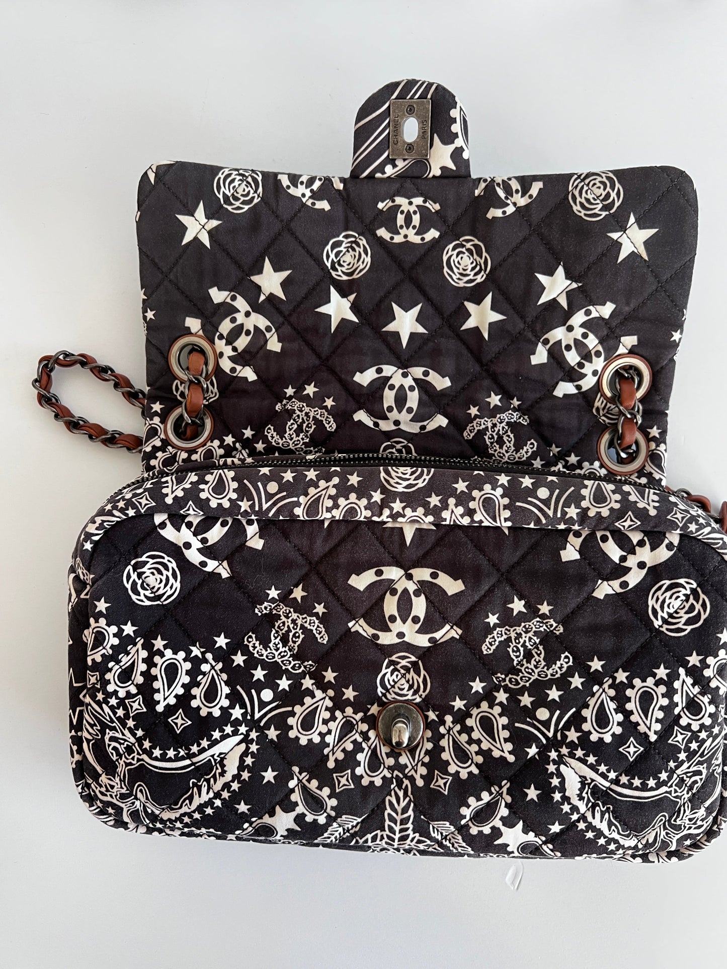 Chanel Paris-Dallas Bandana Flap Bag Quilted Canvas Medium