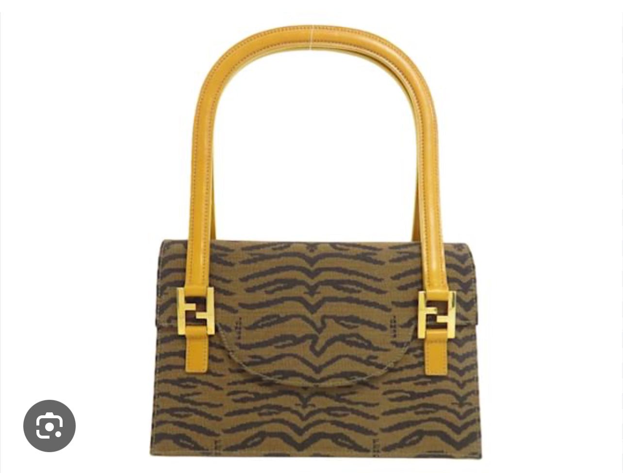 Fendi top handle bag zebra print