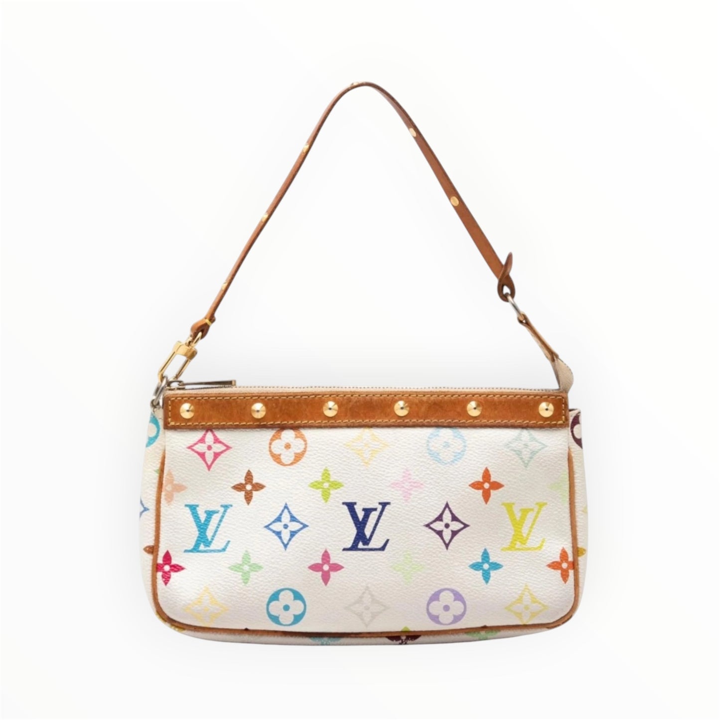 Takashi Murakami x Louis Vuitton White Monogram Multicolore Pochette-3