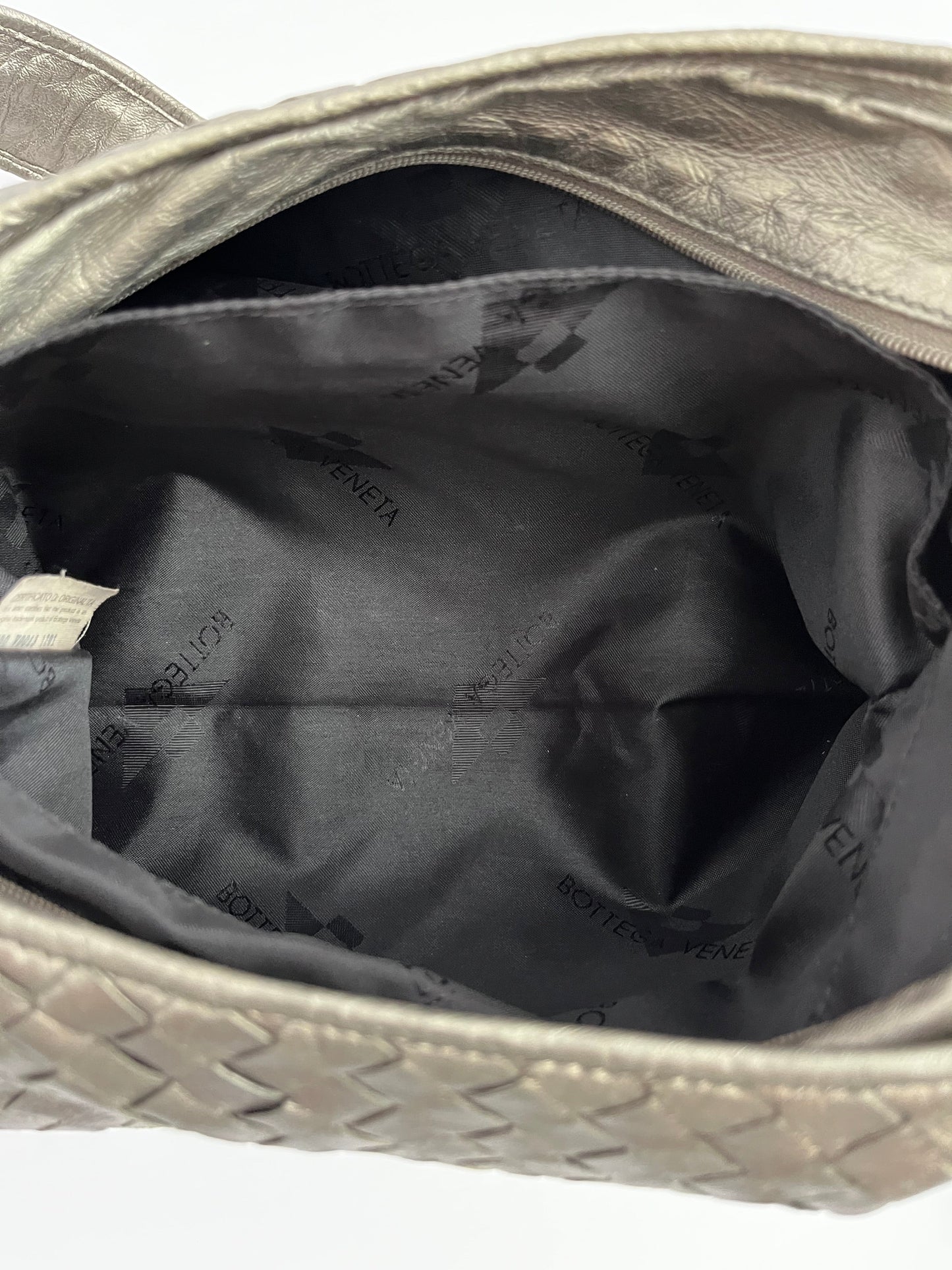 Bottega Veneta silver gray Leather Shoulder Bag