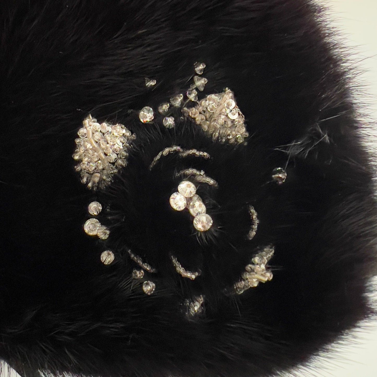 Vintage Valentino Black Mink Fur Evening Bag