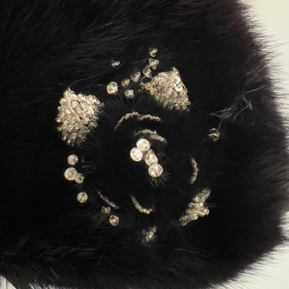 Vintage Valentino Black Mink Fur Evening Bag