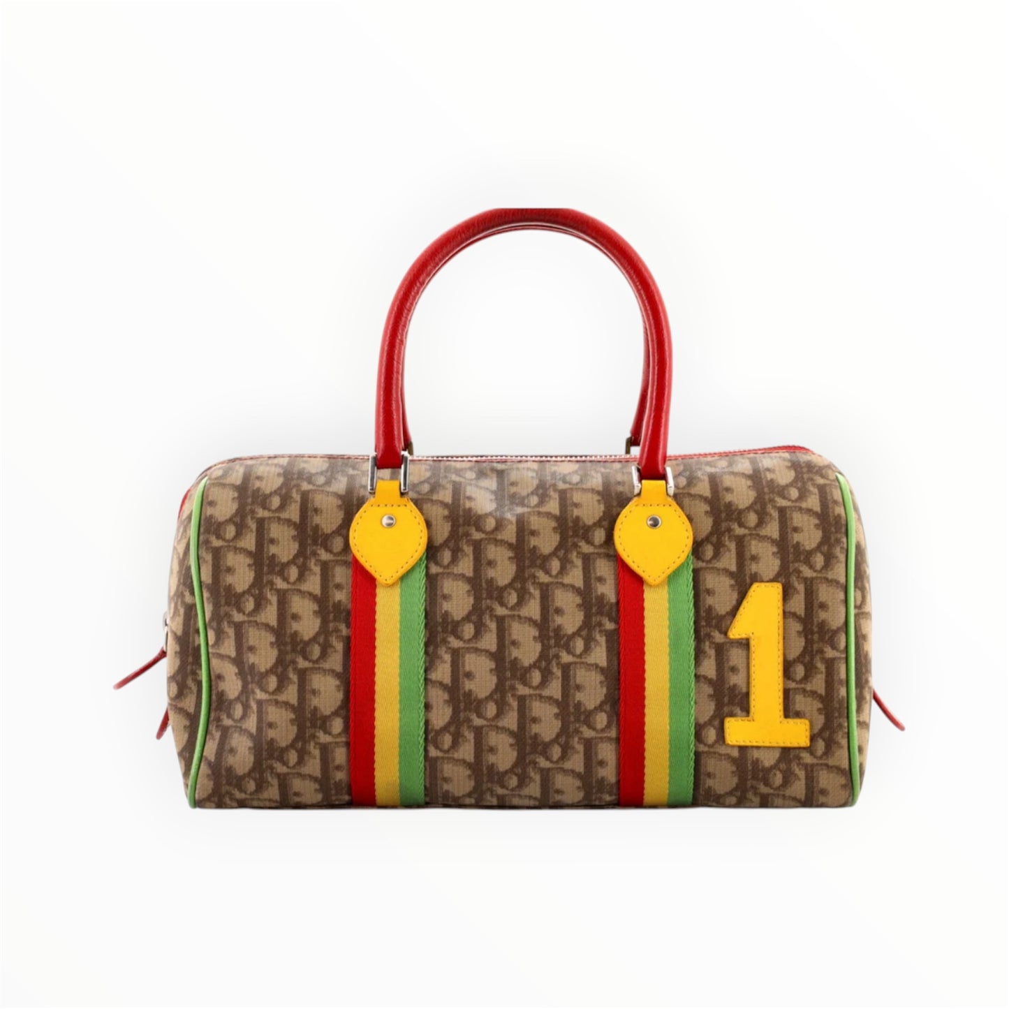 Vintage Rasta Boston Bag Diorissimo Canvas （3）