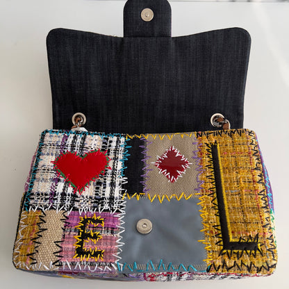 Vintage Chanel Multicolor Patchwork Jumbo Single Flap Bag
