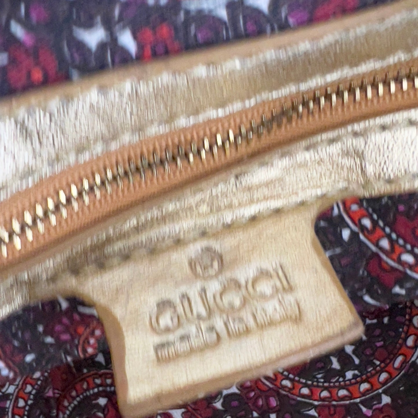 Vintage Gucci Embossed Python Skin Indy Top Handle Bag Medium