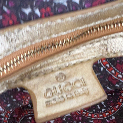Vintage Gucci Embossed Python Skin Indy Top Handle Bag Medium