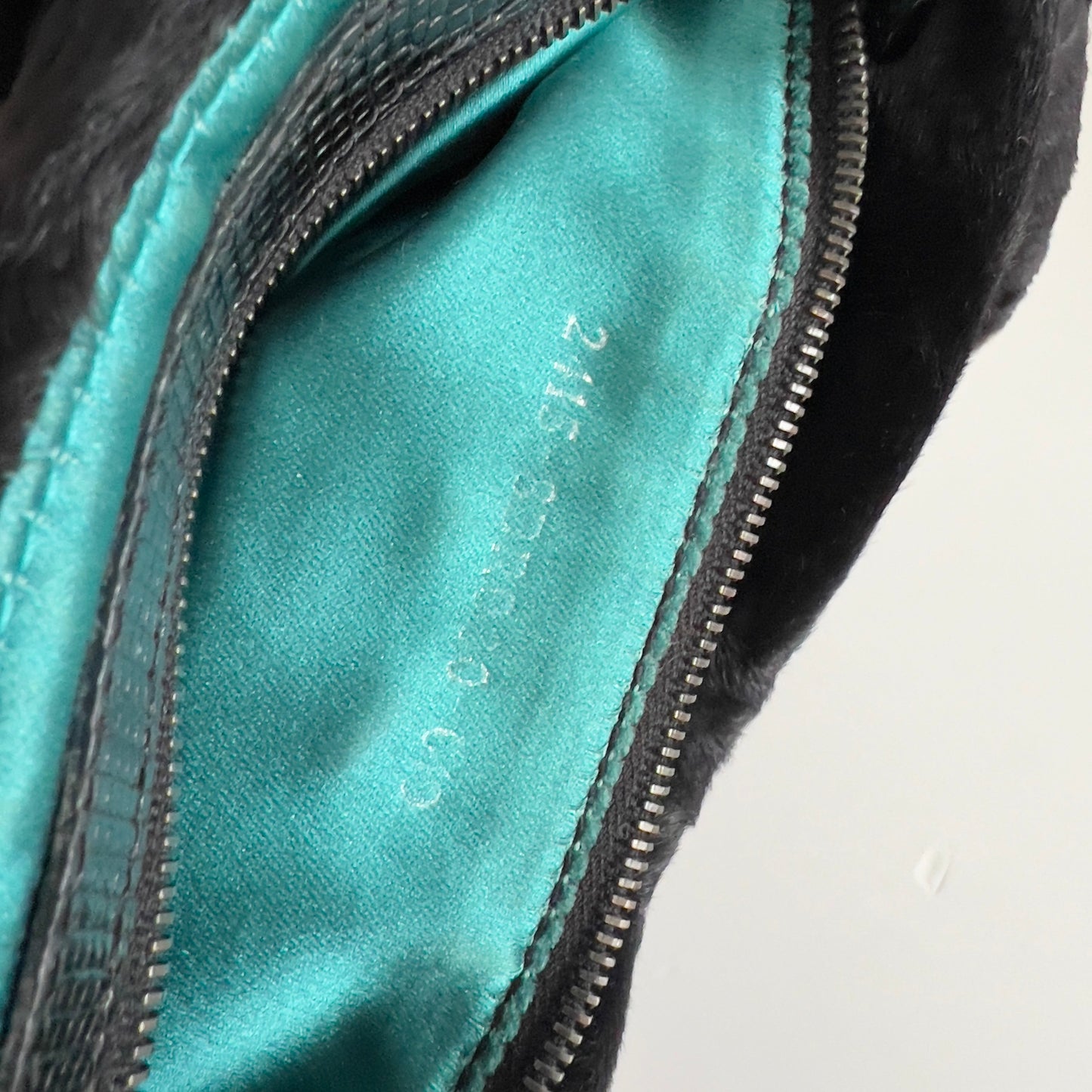 Vintage Fendi Black Shearling Baguette