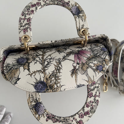 Dior 2024 Floral Embroidered and Beaded Mini Ladydior Bag