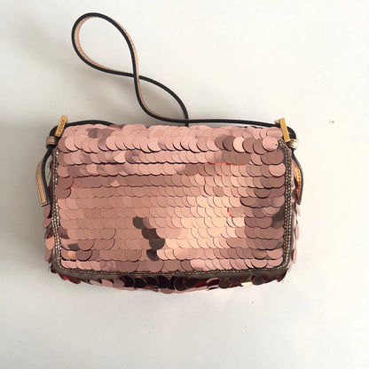 Fendi rose gold sequin mini baguette