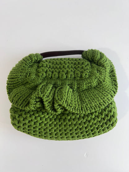 Fendi green wool knit mini bag