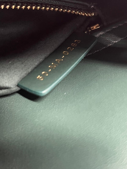 Dior lady dior mini dark green beaded shoulder bag