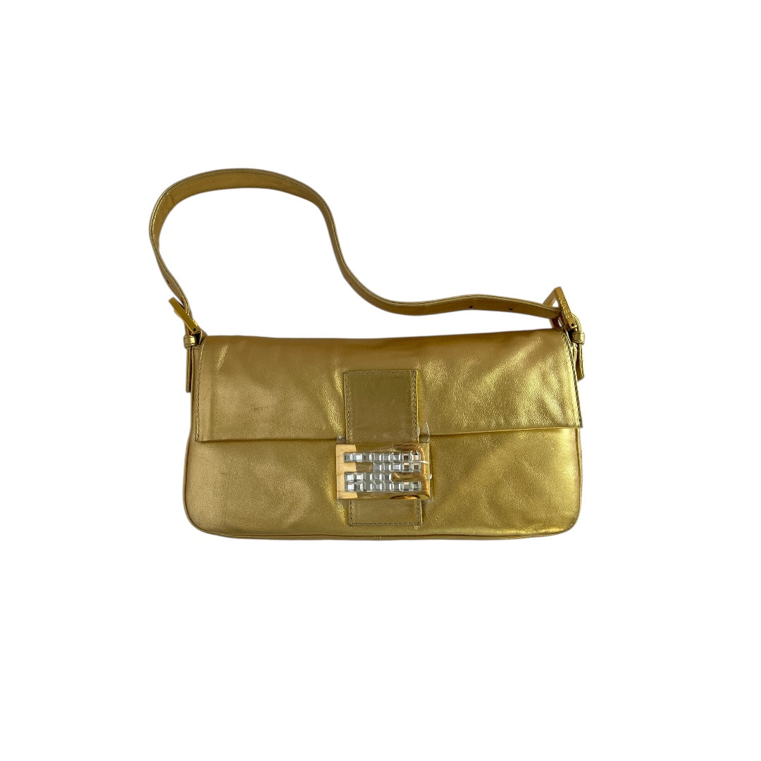 Vintage Fendi Gold Leather Baguette
