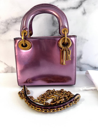 Dior mini metallic lady Dior bag