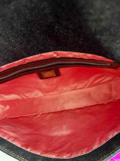Fendi rose denim baguette
