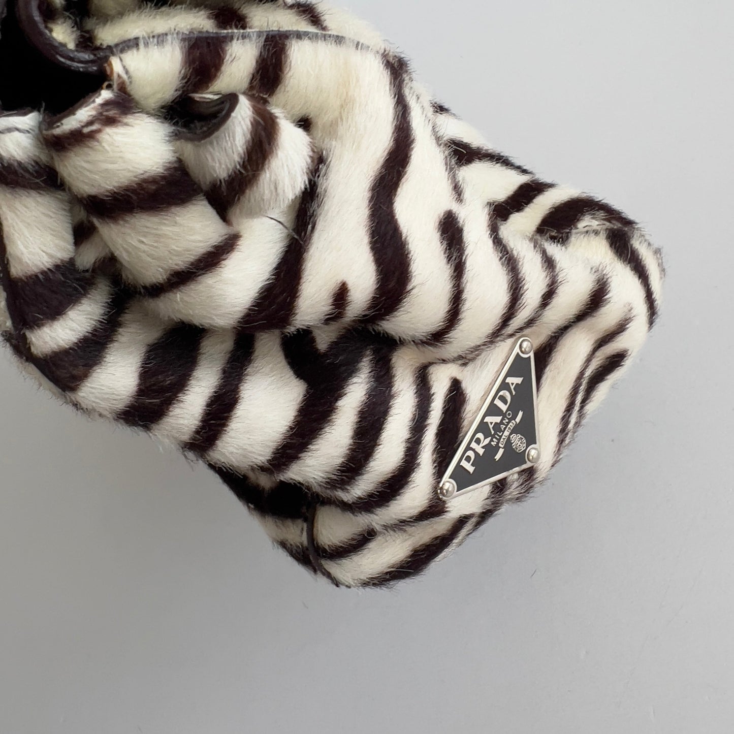Prada Zebra Print Pony Hair Shoulder Bag