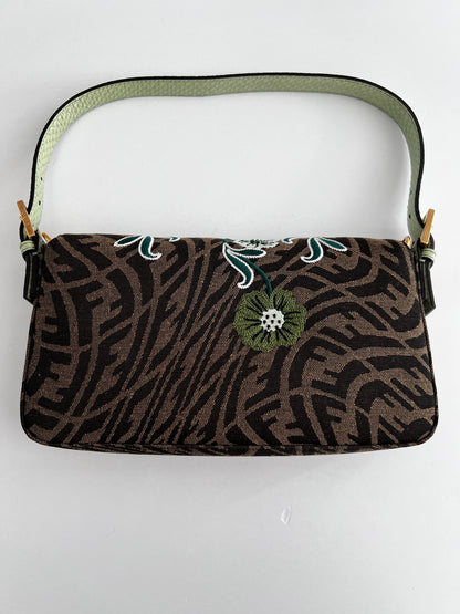 Fendi embroidered zucca baguette 1997