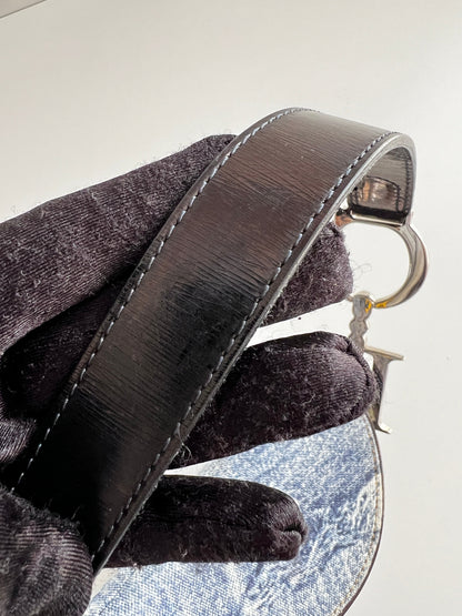 Dior certified denim saddle bag