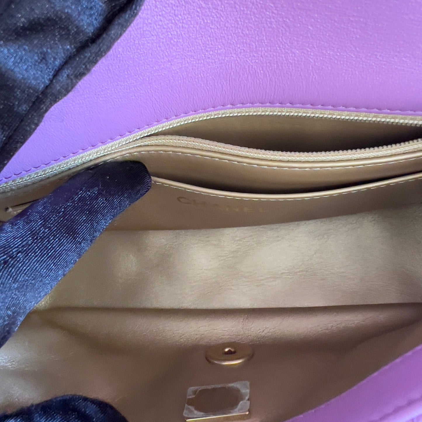 Chanel Lavender Lamb Skin Mini Rectangular Crush Flap Bag