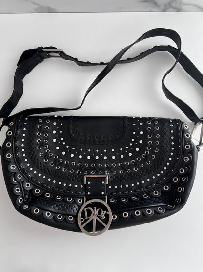 Vintage Dior love&peace limited edition leather shoulder bag