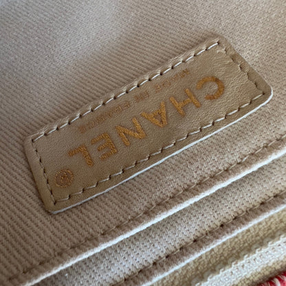 CHANEL Jersey Quilted Fabrics and Co Flap Multicolor Medium Size