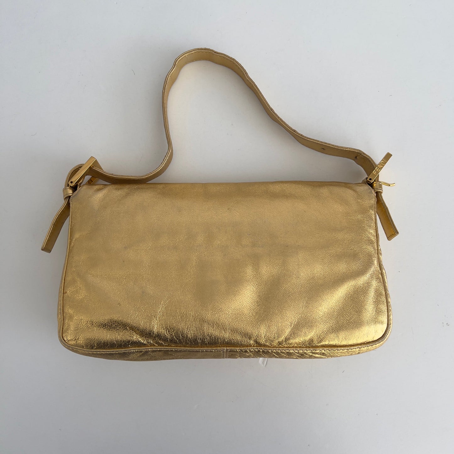 Vintage Fendi Gold Leather Baguette
