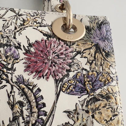 Dior 2024 Floral Embroidered and Beaded Mini Ladydior Bag