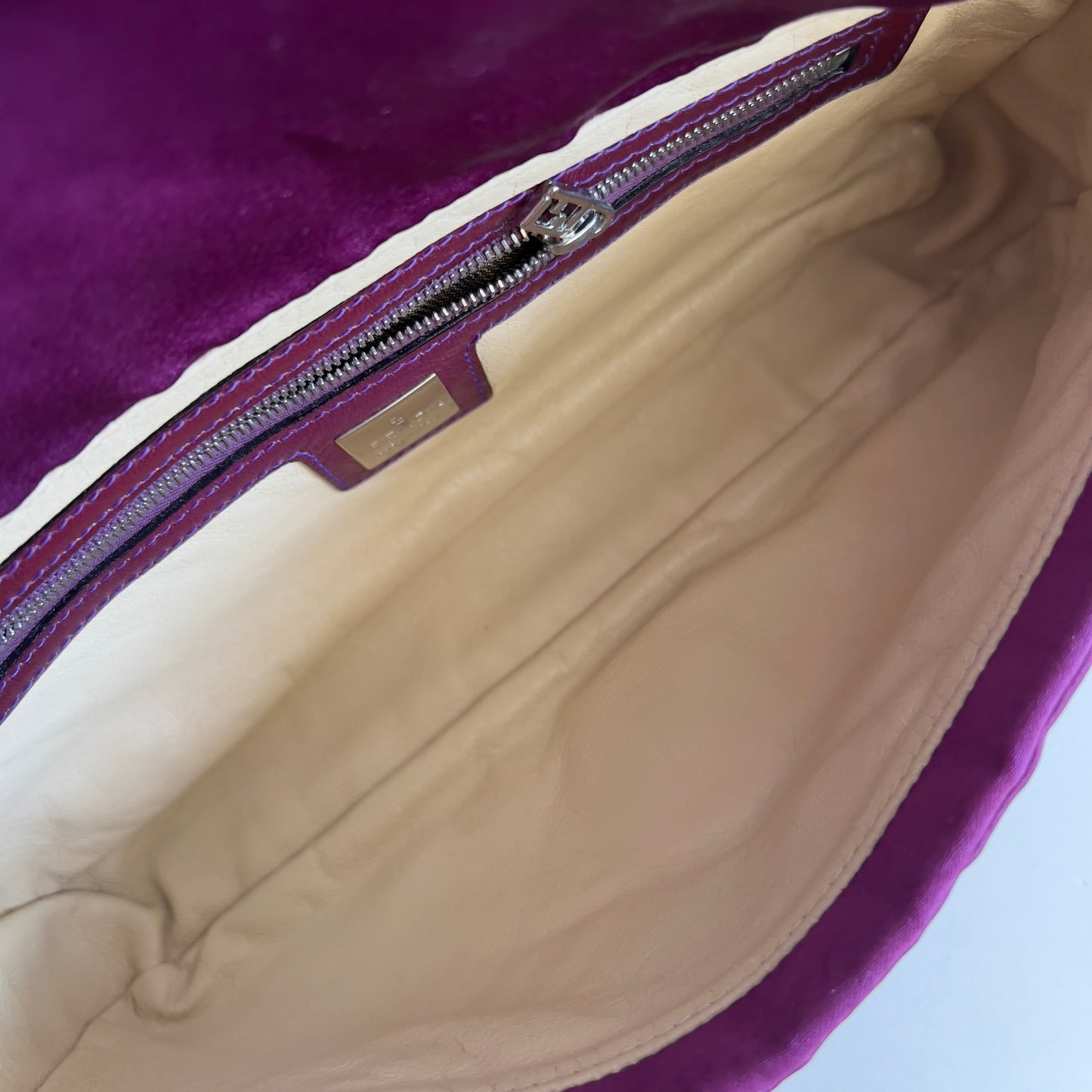 Vintage Fendi Purple Satin Baguette