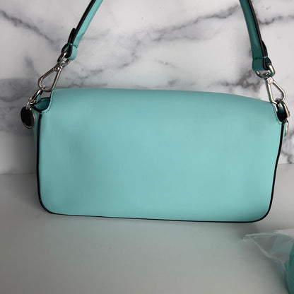 Preloved Fendi & Tiffany Nappa Silver Tiffany Blue Baguette