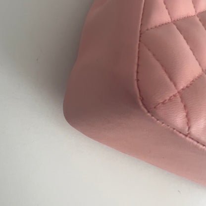 Vintage Chanel Pink Quilted Lambskin Medium Heart Chain Valentine Flap Bag