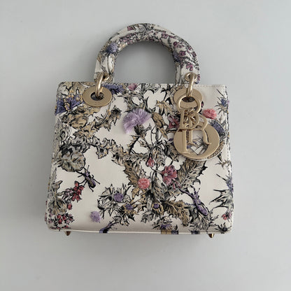 Dior 2024 Floral Embroidered and Beaded Mini Ladydior Bag