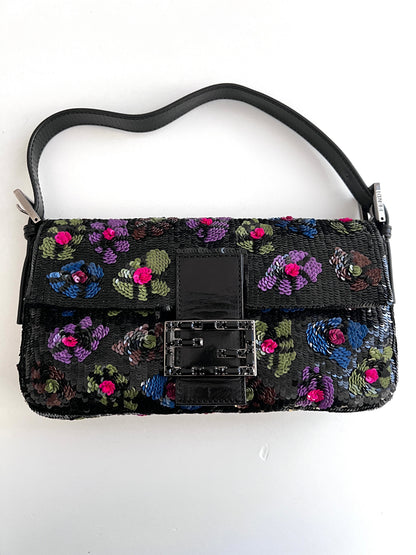 Fendi floral sequin baguette