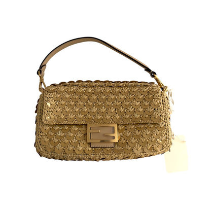 Fendi Raffia & Sequin Baguette