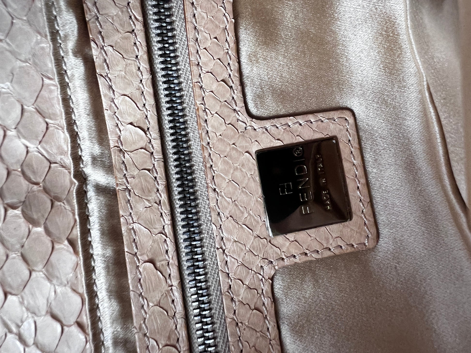 Fendi champagne sequin baguette
