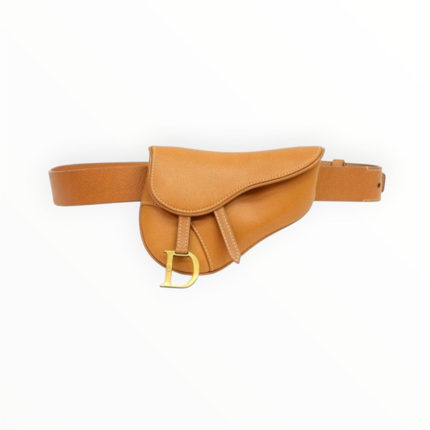 Vintage Dior Saddle Belt Bag Brown leather