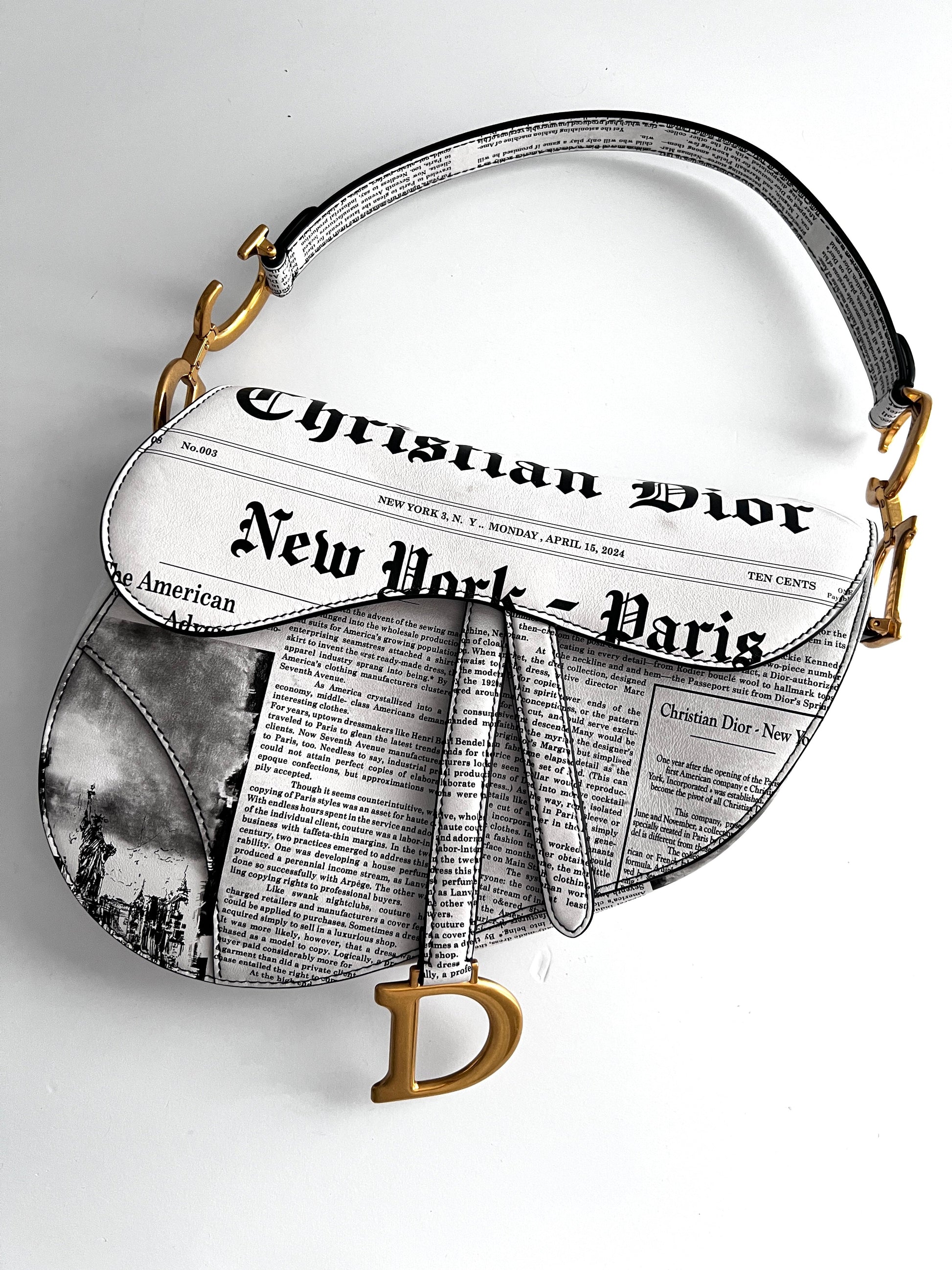 Pre-Owned Dior calfskin newspaper saddle bag