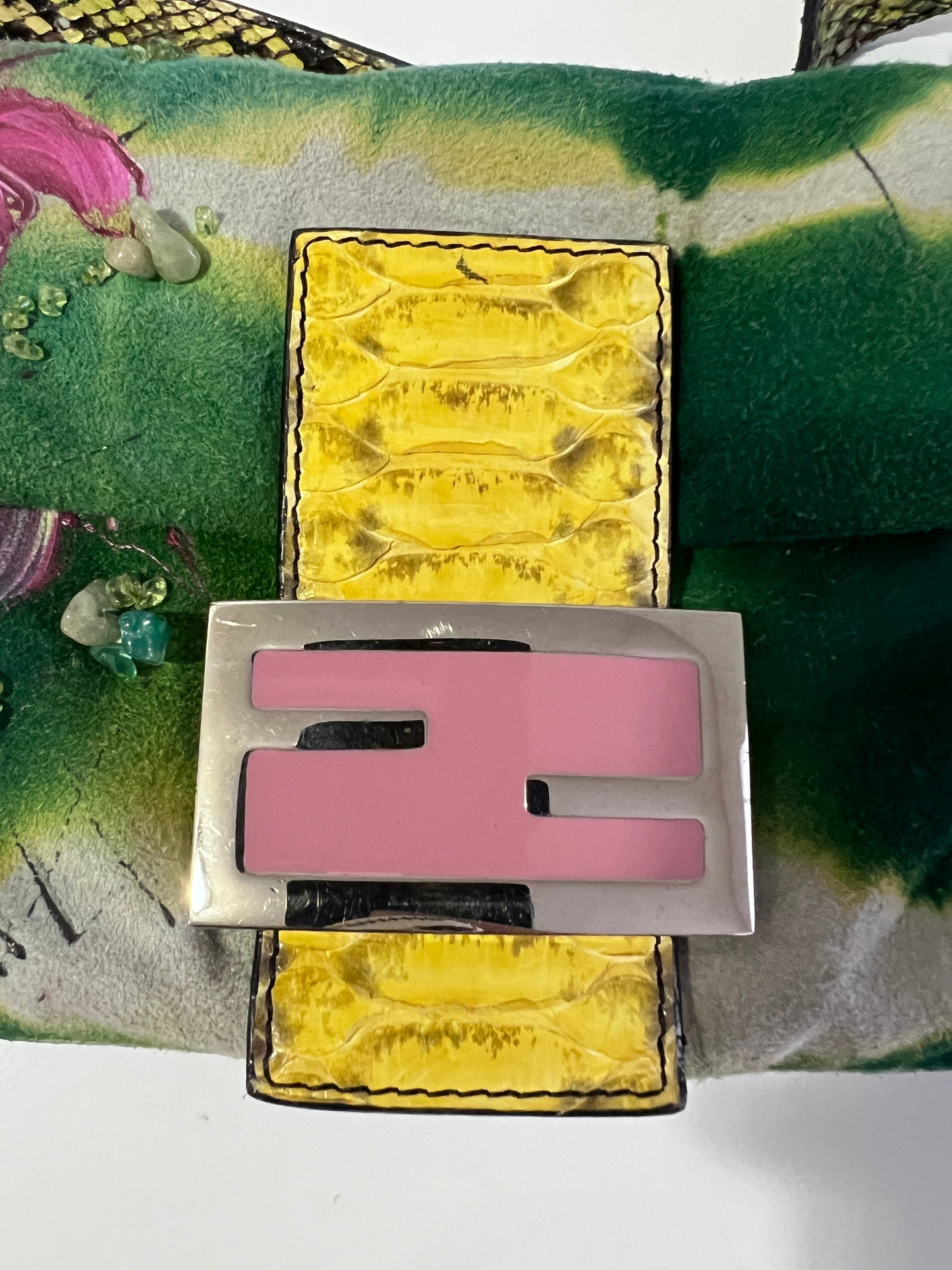 Fendi floral beaded baguette
