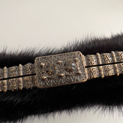 Vintage Valentino Black Mink Fur Evening Bag